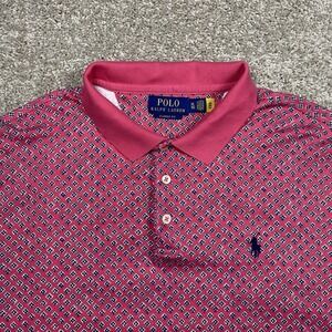 Polo Ralph Lauren Shirt Men's XL Pink Blue Floral Classic Fit Short Sleeve Pony